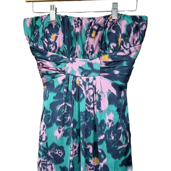 Max and Cleo Women's Teal & Purple Strapless Gown Size 4 With Pockets - Picture 4 of 6